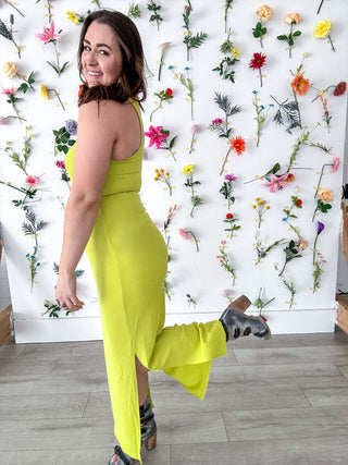 Ribbed Lime Dress