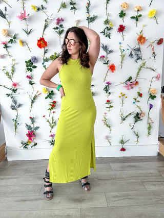 Ribbed Lime Dress