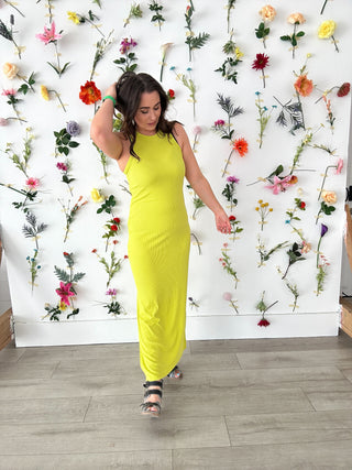 Ribbed Lime Dress