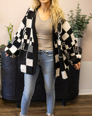 Black & White Check Cardigan