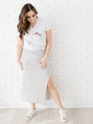 Midi Knit Skirt with Side Slit
