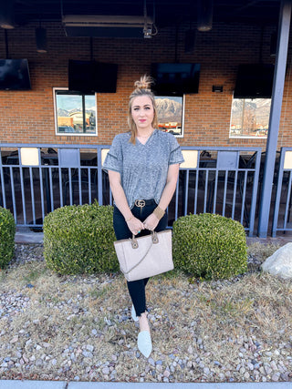 Black Mineral Washed Knit Top