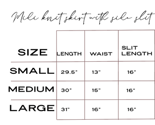 Midi Knit Skirt with Side Slit