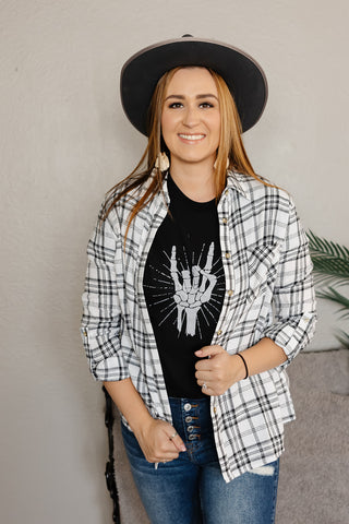 Black and White Plaid Top