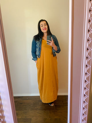 Mustard Pocket Maxi Dress