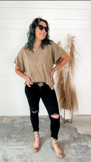 Mocha Short Sleeve Top