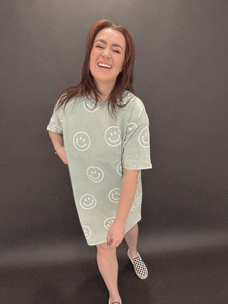 Smiley Face T-shirt Dress